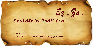 Szoldán Zsófia névjegykártya