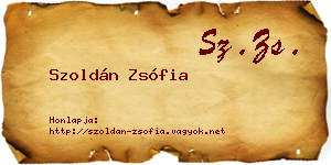 Szoldán Zsófia névjegykártya